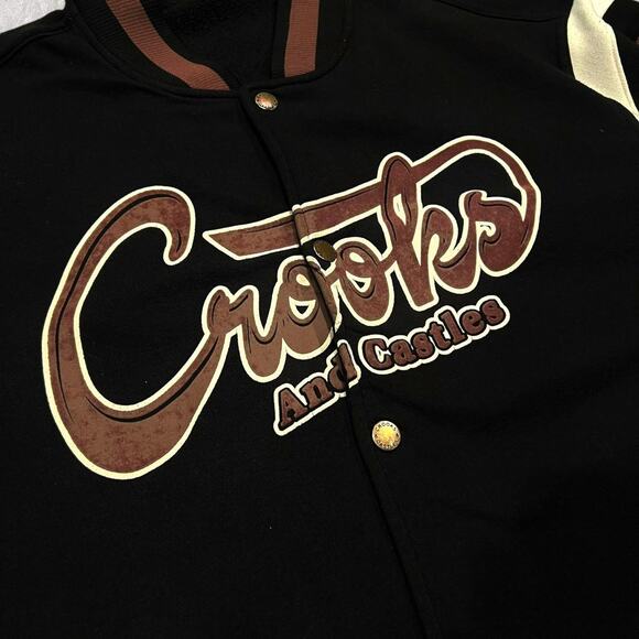 ★ Crooks and Castles Brown & Black Varsity Jacket ★ - Picture 2 of 7
